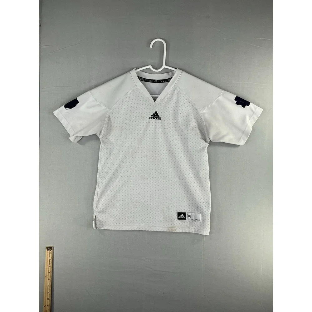 Adidas Youth Soccer Jersey White Short Sleeve Climacool Size M (10–12)